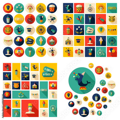 Flat concept design with shadow SEO circus
