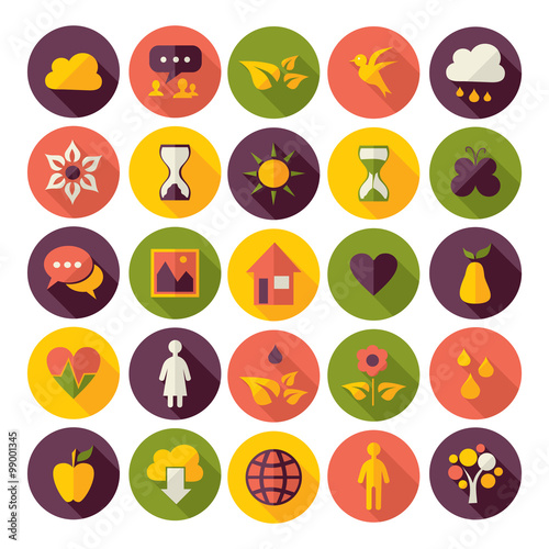 Flat concept design with shadow SEO ecology icon