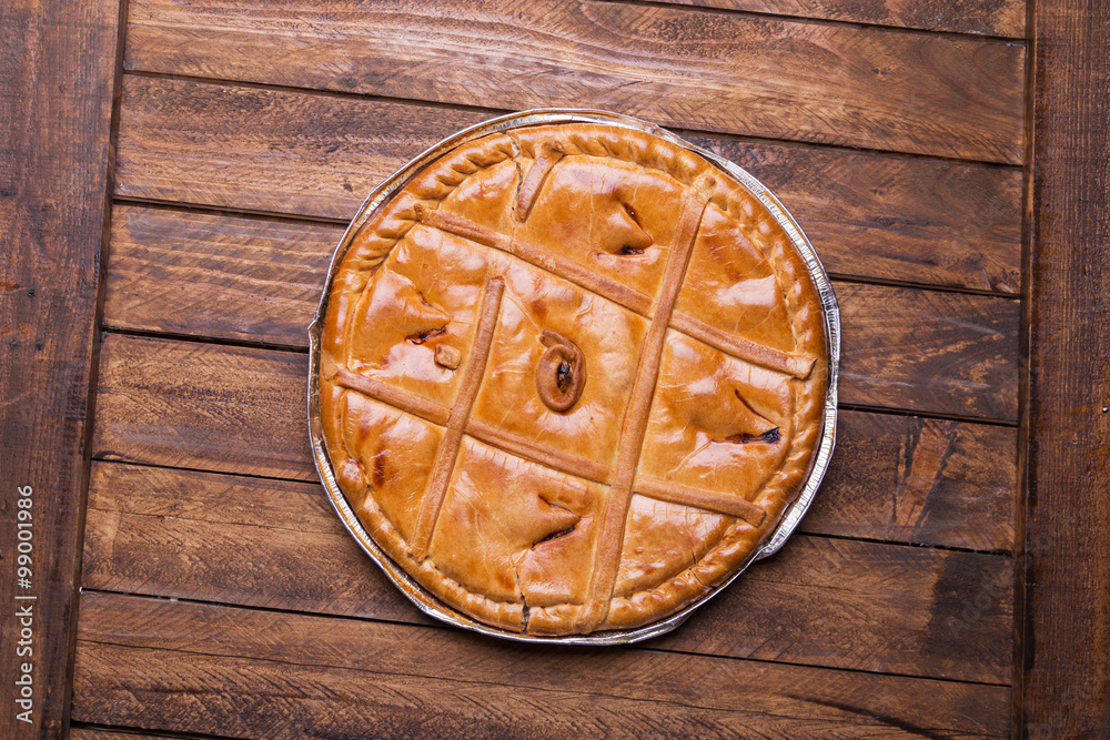 Empanada Gallega, Traditional pie stuffed with tuna fish typical