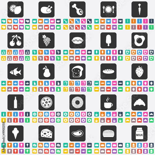 food icons vector image