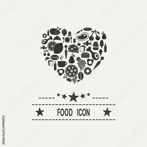 food icons vector image