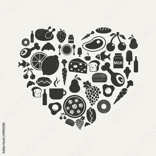 food icons vector image