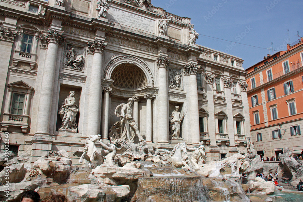 Naklejka premium Rome, beautés baroques de la fontaine de Trevi, Italie