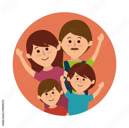 Family colorful cartoon