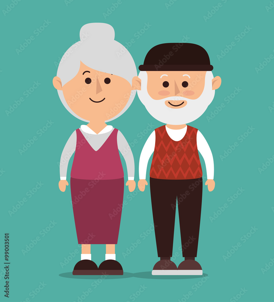 Obraz premium Family colorful cartoon