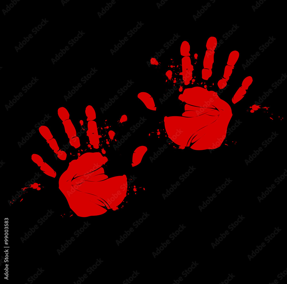 Hand print blood vector