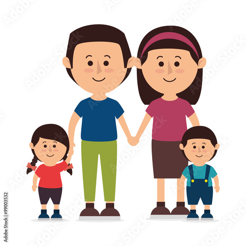 Family colorful cartoon