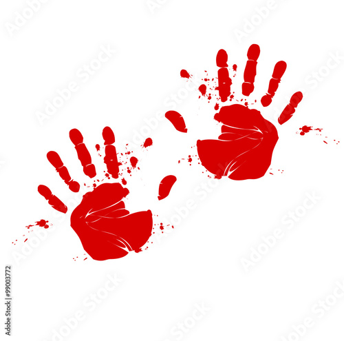 Hand print blood vector