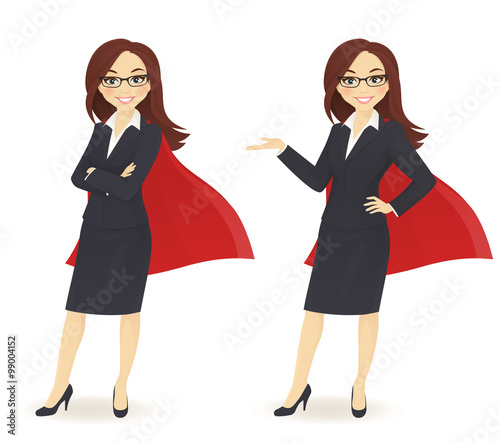Super businesswoman in different poses