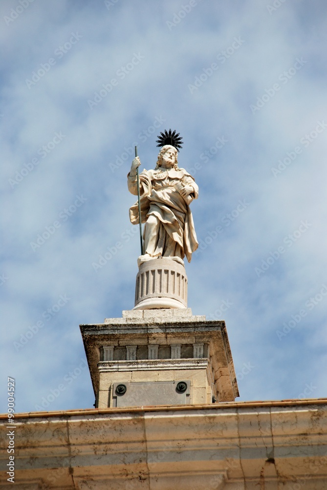 Statue on top of Cadiz Cathedral.