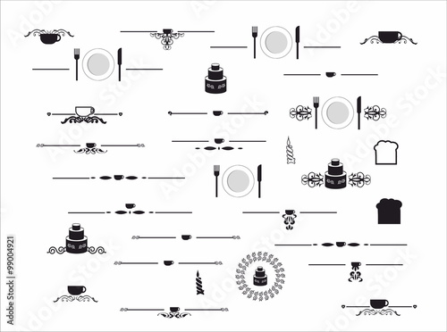 cutlery cup fork plate knife cake candle decorative element delimiter