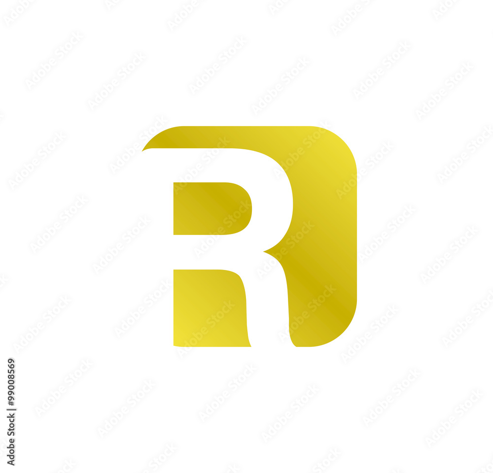 alphabet golden square shape letter R alphabet golden square shape letter R