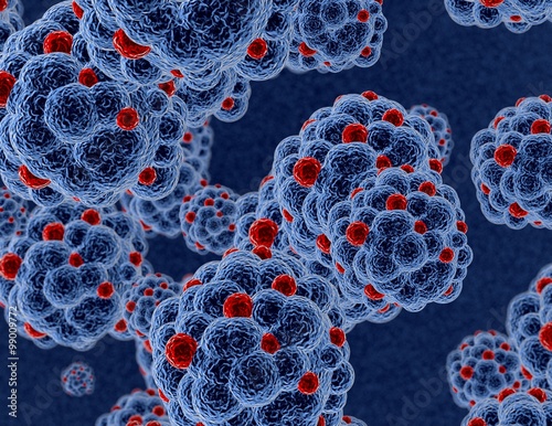 Фотография Disease, infection, hiv cells attacking organism.