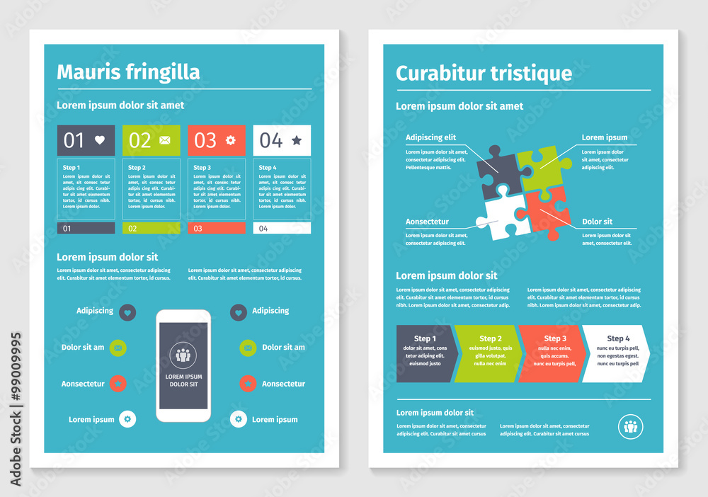 Modern business infographic brochure template 4