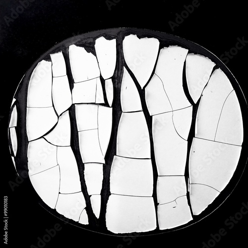 White circle sticker cracked