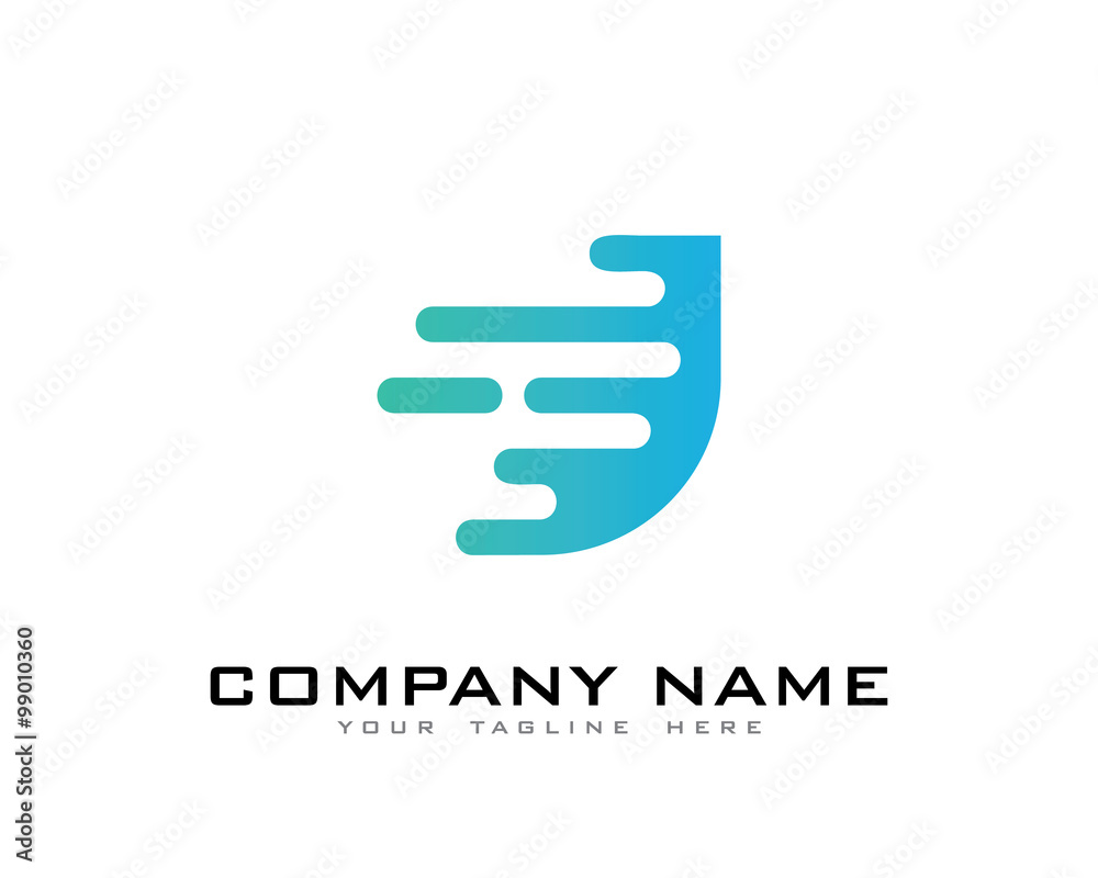 Letter J Modern Fast Motion Effect Logo Letter J Modern Fast Motion Effect Logo