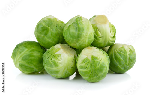 Group of Brussel Sprouts isolated on white background