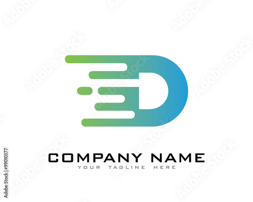 Letter D Modern Fast Motion Effect Logo