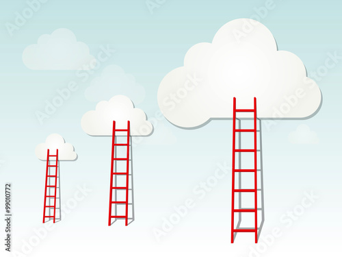 Ladders to the clouds illustration