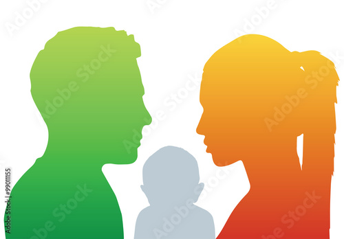 Silhouette of head, face in profile
