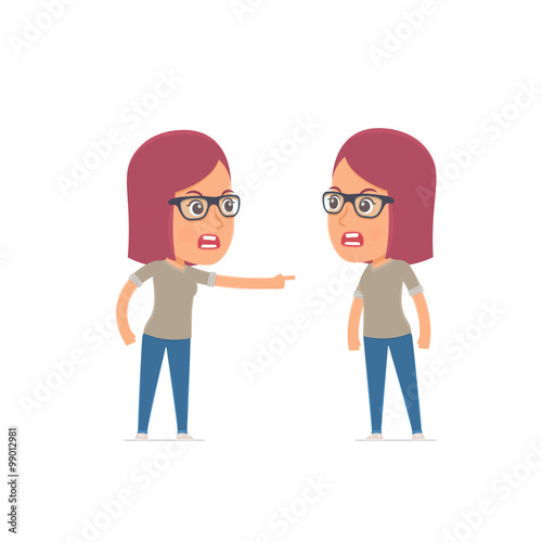 Angry Character Girl Designer abuses and accuses his companion