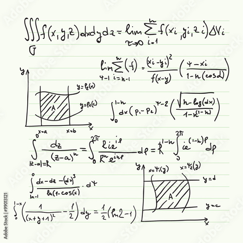 Vector pattern with mathematical formulas