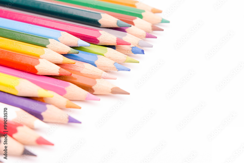 Group of color pencils select focus Group of color pencils select focus