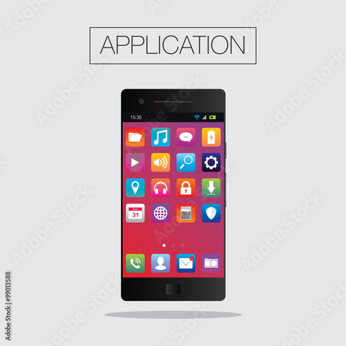 mobile application flat icons