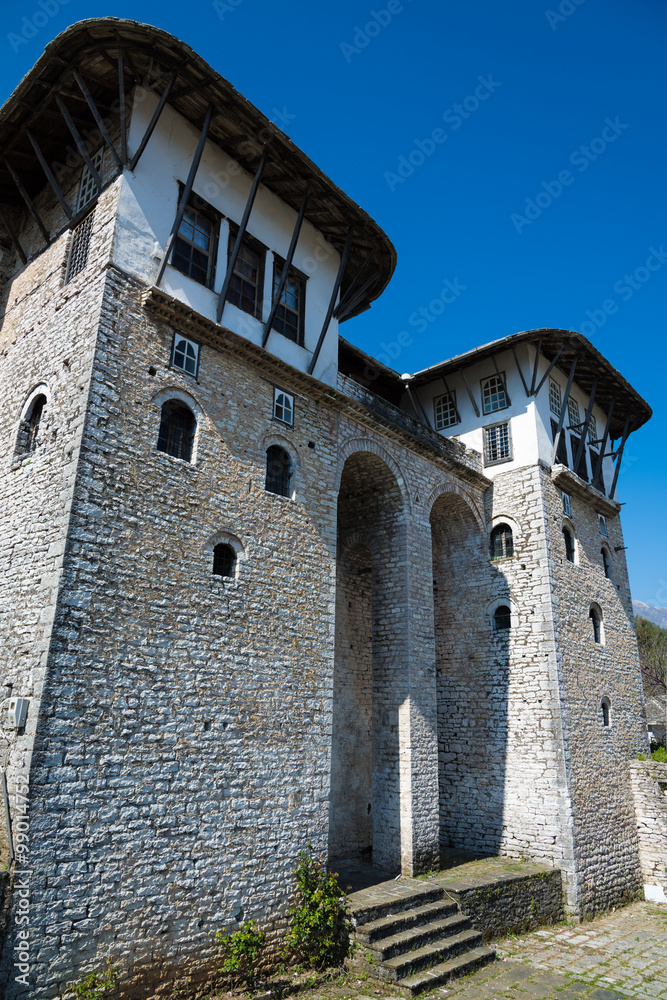 Traditional stone building in Gjirokaster, Albania