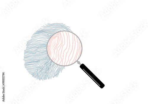 Magnifying Glass with a Fingerprint