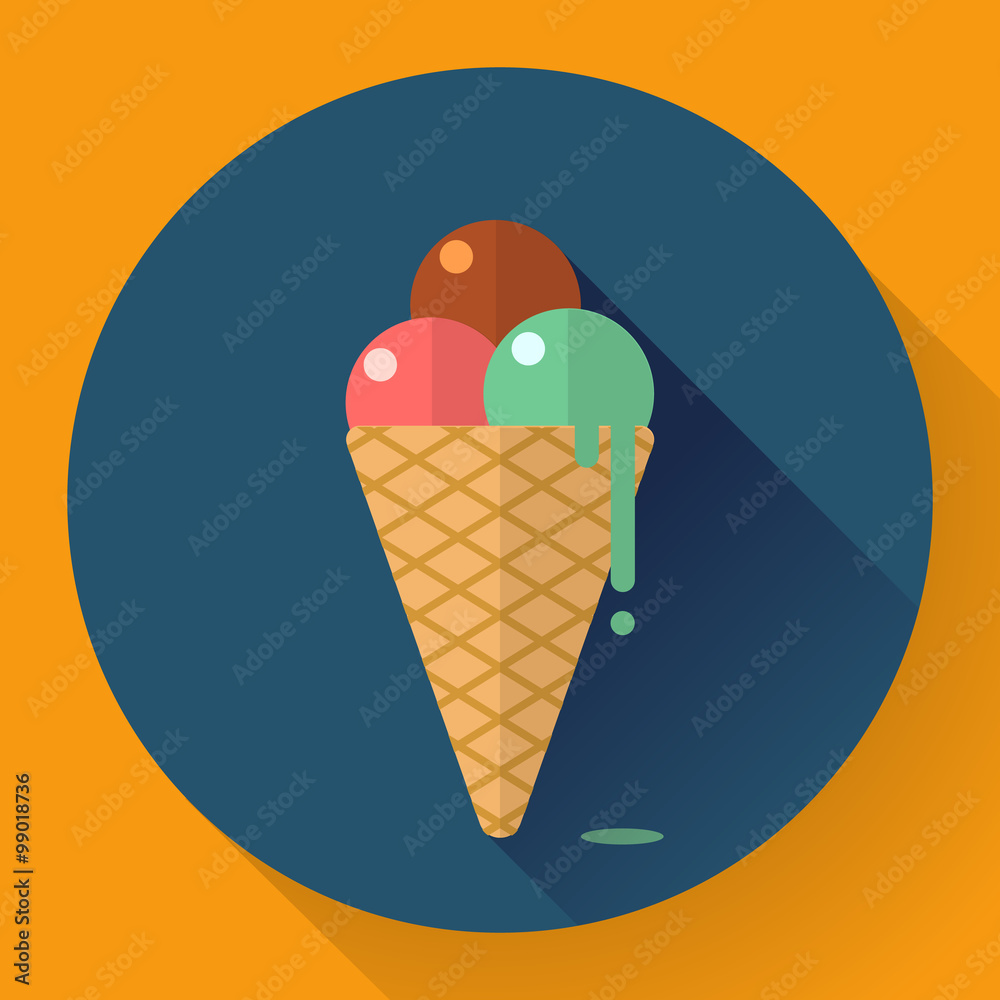 Vector Ice Cream icon. Flat designed style Vector Ice Cream icon. Flat designed style
