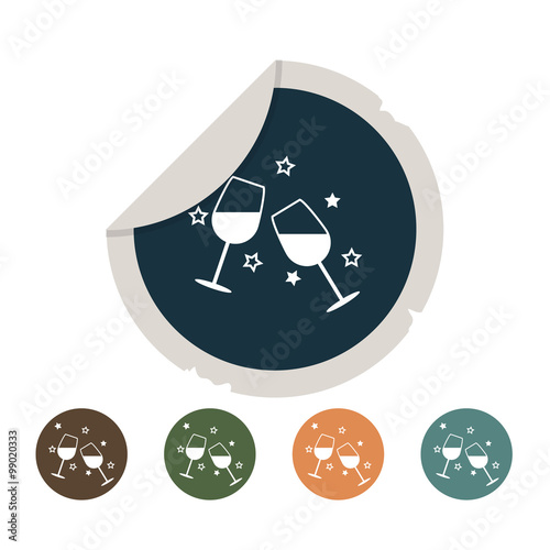 Wine in the glass icon