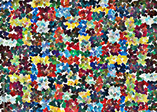Mosaic pieces in various colors
