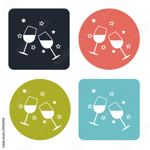 Wine in the glass icon