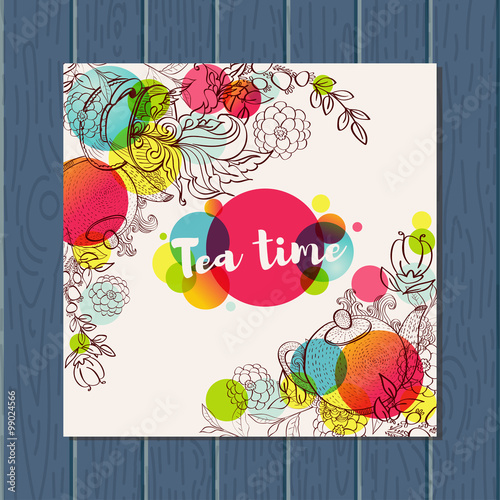 Tea time design banner templates set