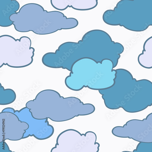 Wallpaper Mural sky with clouds, seamless pattern Torontodigital.ca