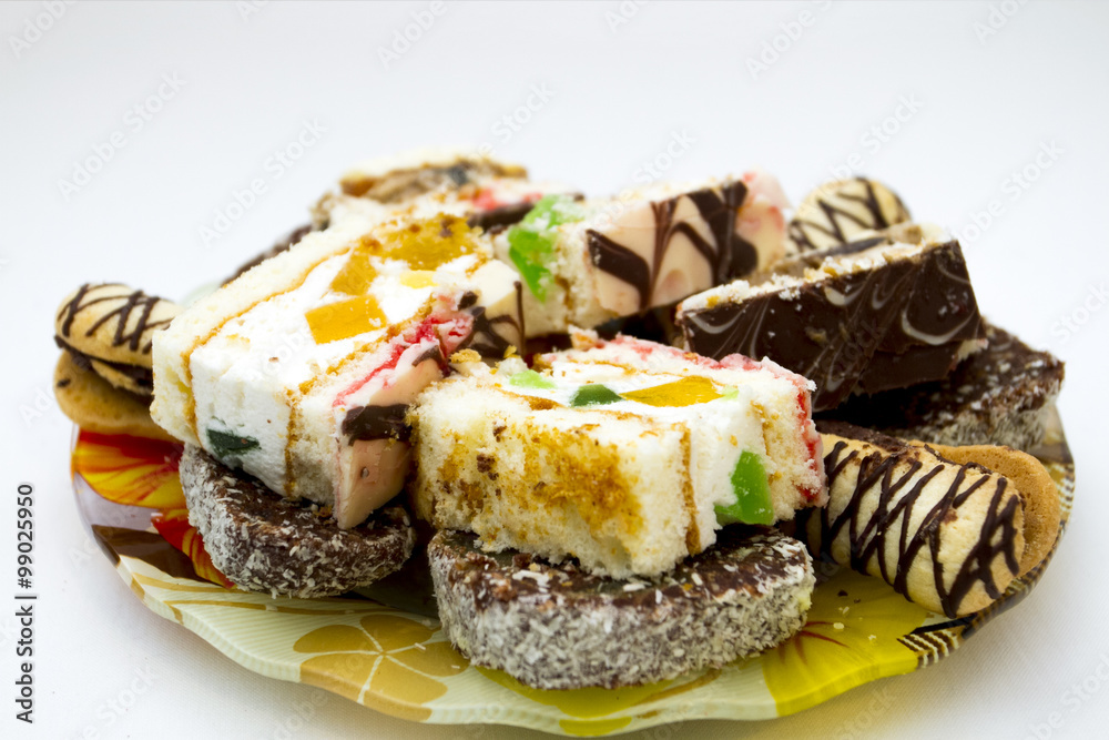 Various kinds of cookies on a plate Various kinds of cookies on a plate