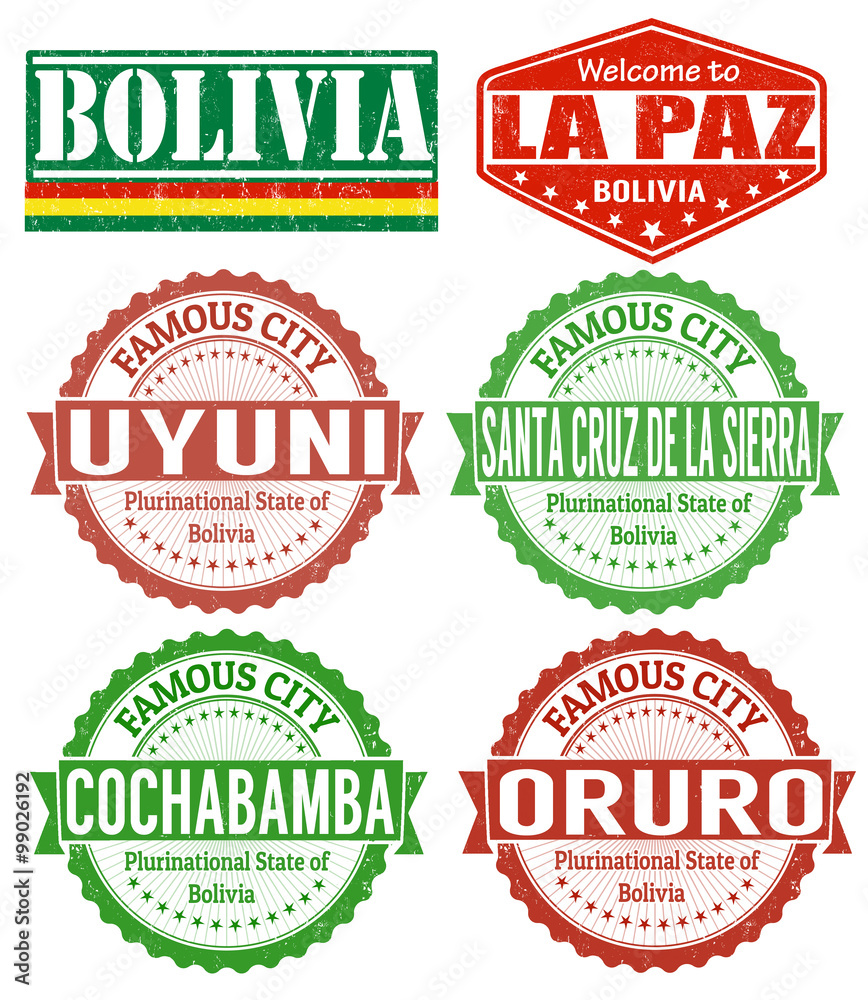 Bolivia cities stamps