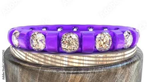 Purple Ring with Diamonds
