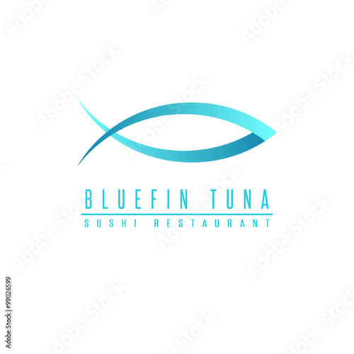 Photography Bluefin tuna logo fish silhouette, mockup sushi restaurant, design element fishi