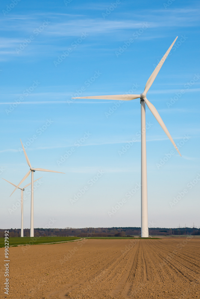 Modern Wind-turbine in the field Modern Wind-turbine in the field