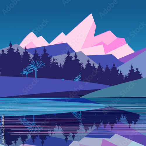 magnificent landscape with mountains