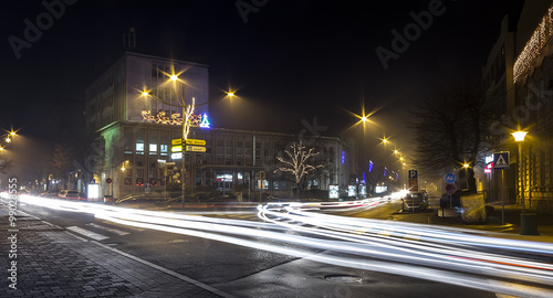 Urban intersection light trails