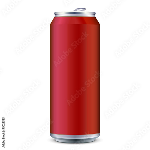Red Metal Aluminum Beverage Drink Can 500ml. Ready For Your Design. Product Packing Vector EPS10 