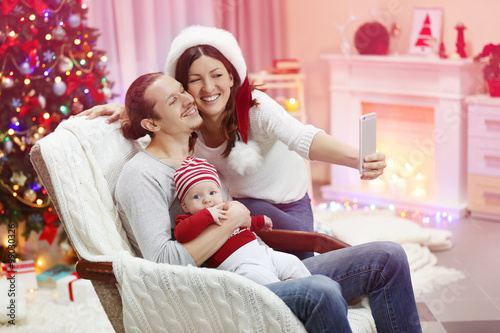 Happy family christmas cele...