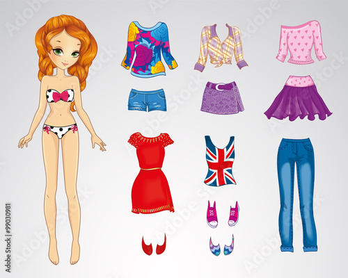 Paper Red Hair Bright Doll