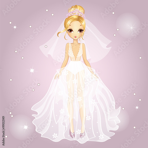 Bride Blonde Girl In Diadem