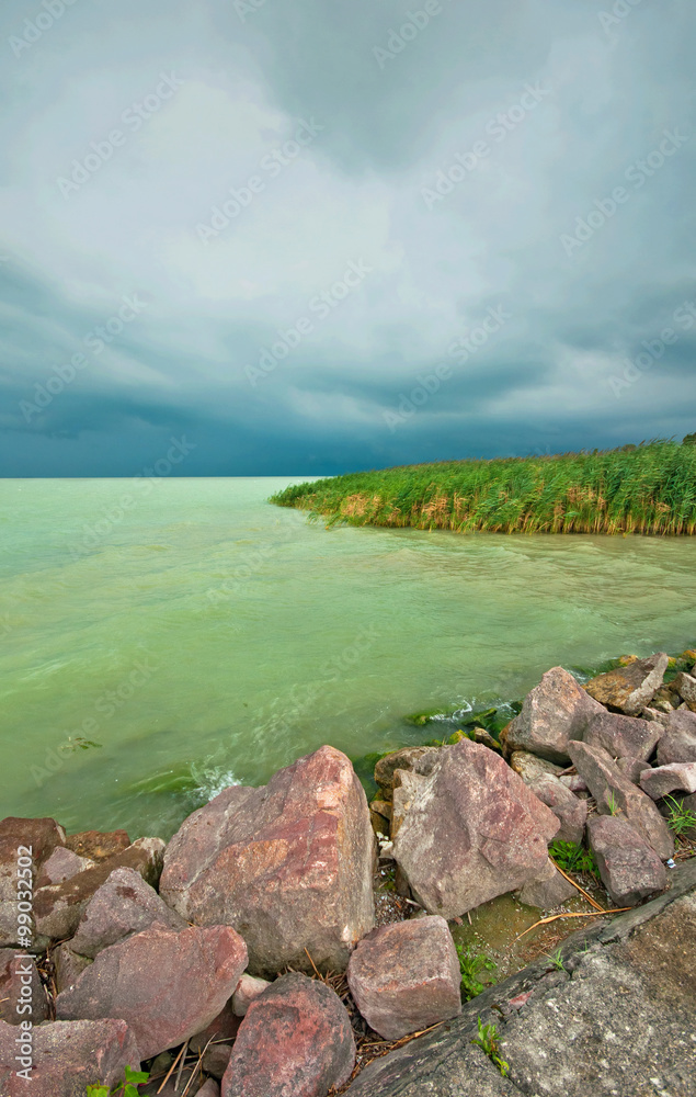 Fototapeta premium Lake Balaton on a stormy day
