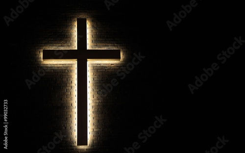Fotografiet Lighted Cross Background
