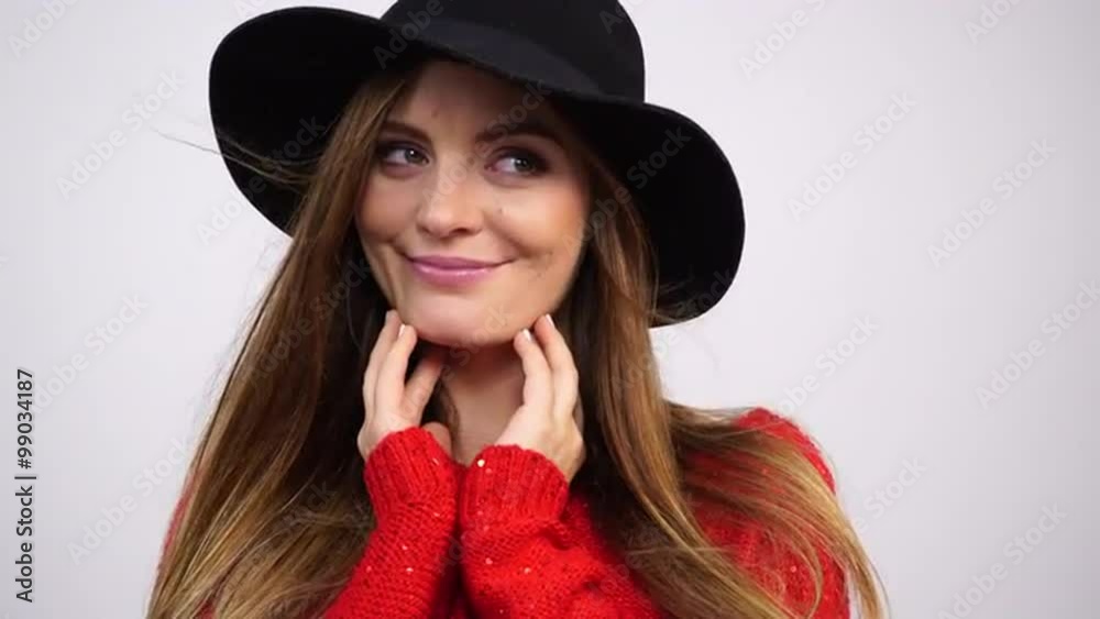 Woman in hat thinking wondering 4K Woman in hat thinking wondering 4K